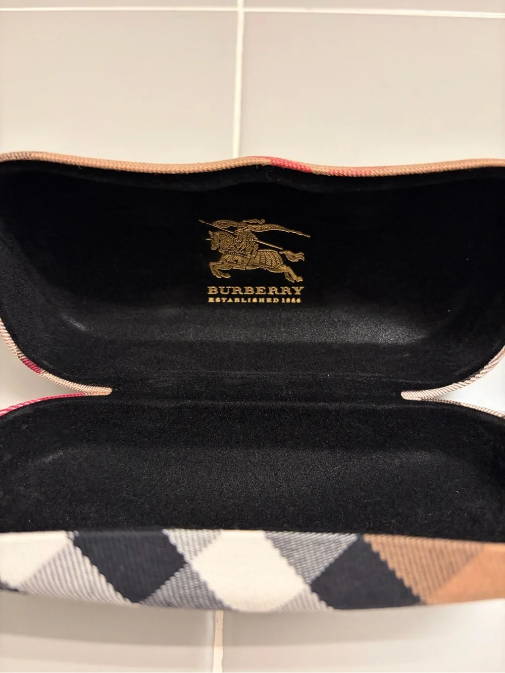 Women’s Burberry Sunglasses with Signature Plaid Arms